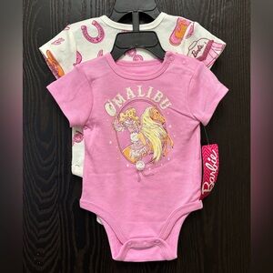 Mattel Barbie Pink Malibu baby onesie- 2pk